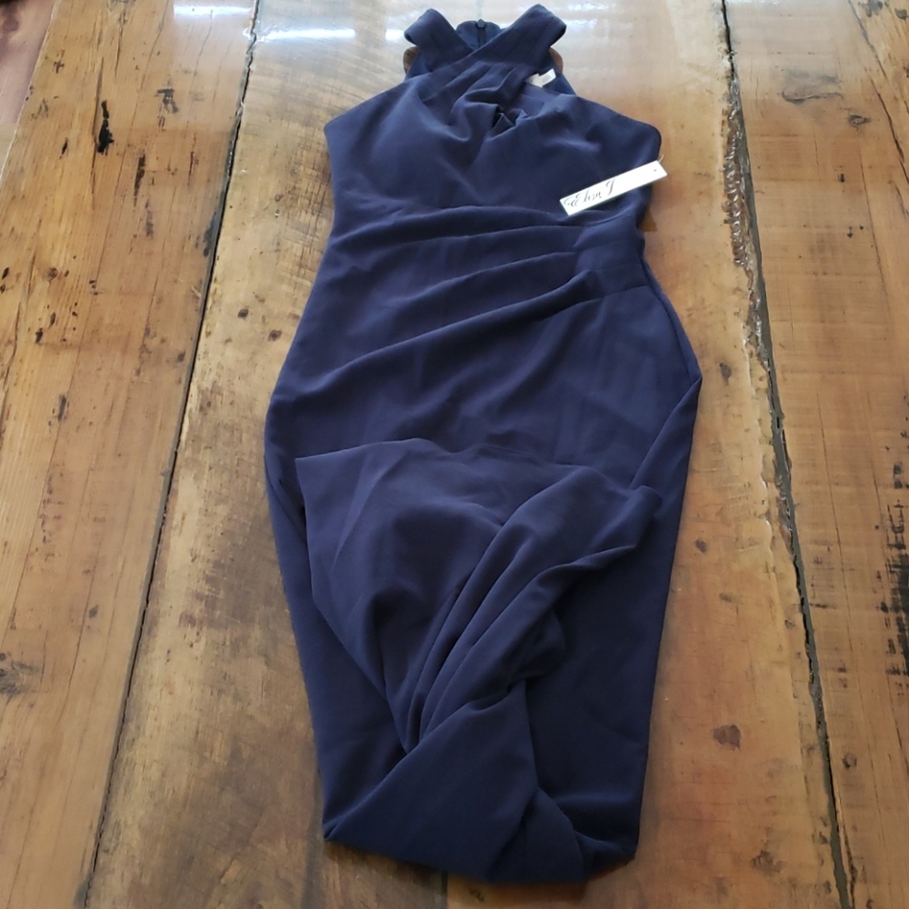 ELIZA J 2 CROSS HALTER GOWN
